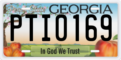 GA license plate PTI0169