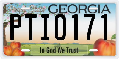 GA license plate PTI0171