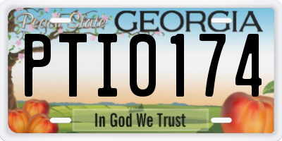 GA license plate PTI0174