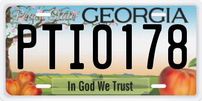 GA license plate PTI0178