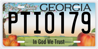 GA license plate PTI0179