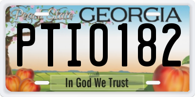 GA license plate PTI0182