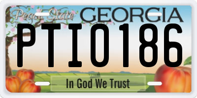 GA license plate PTI0186