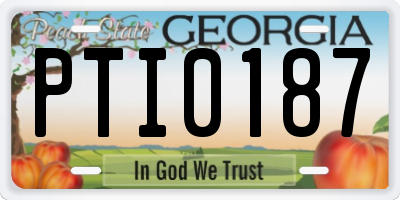 GA license plate PTI0187