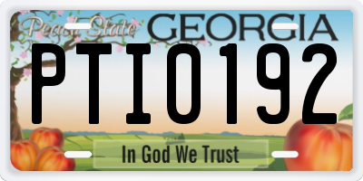 GA license plate PTI0192