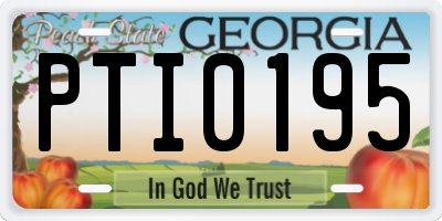 GA license plate PTI0195