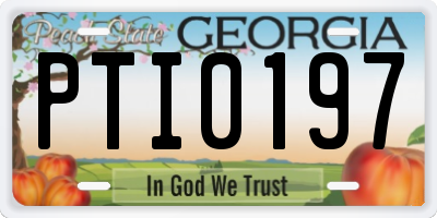 GA license plate PTI0197