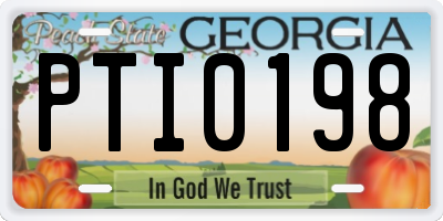 GA license plate PTI0198