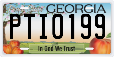 GA license plate PTI0199