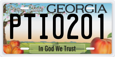 GA license plate PTI0201
