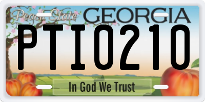 GA license plate PTI0210