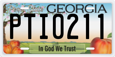 GA license plate PTI0211