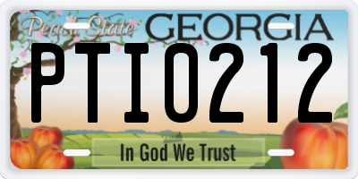 GA license plate PTI0212