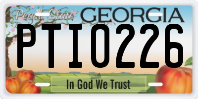 GA license plate PTI0226