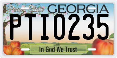 GA license plate PTI0235