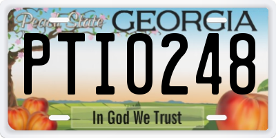 GA license plate PTI0248