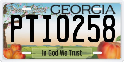 GA license plate PTI0258