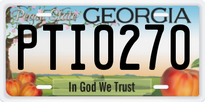 GA license plate PTI0270