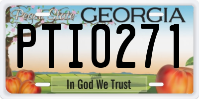 GA license plate PTI0271