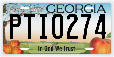 GA license plate PTI0274
