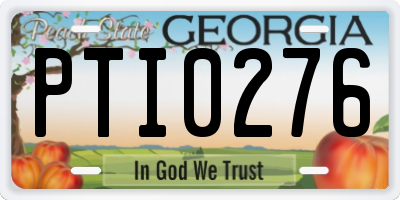 GA license plate PTI0276
