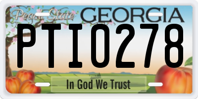 GA license plate PTI0278