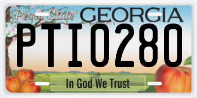 GA license plate PTI0280