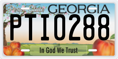 GA license plate PTI0288