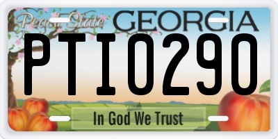 GA license plate PTI0290