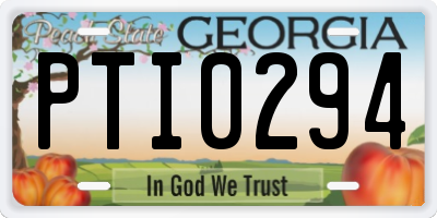 GA license plate PTI0294