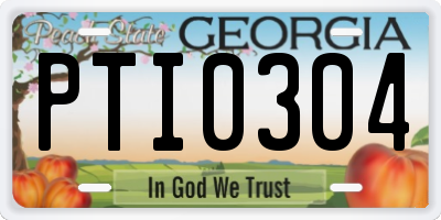 GA license plate PTI0304