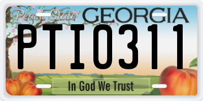 GA license plate PTI0311