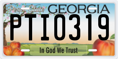 GA license plate PTI0319