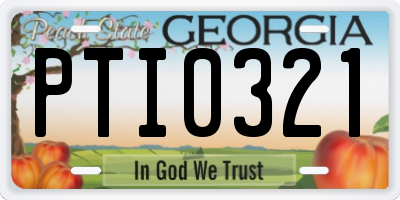 GA license plate PTI0321