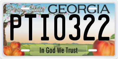 GA license plate PTI0322