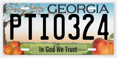 GA license plate PTI0324