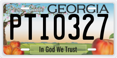 GA license plate PTI0327