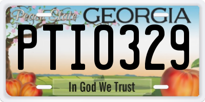 GA license plate PTI0329