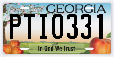 GA license plate PTI0331