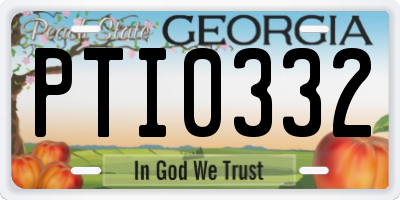 GA license plate PTI0332