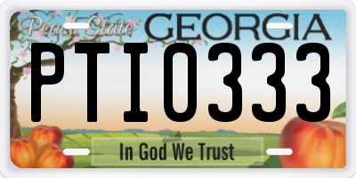 GA license plate PTI0333