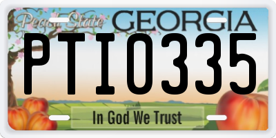 GA license plate PTI0335