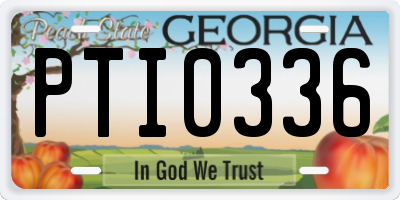 GA license plate PTI0336