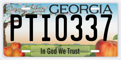 GA license plate PTI0337