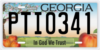 GA license plate PTI0341