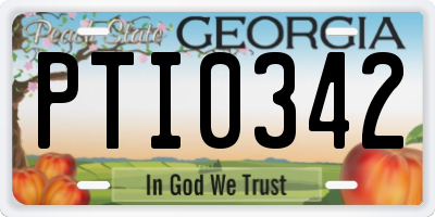 GA license plate PTI0342