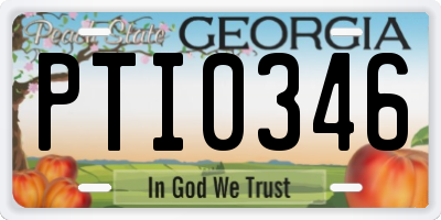 GA license plate PTI0346