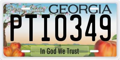 GA license plate PTI0349