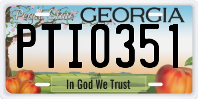 GA license plate PTI0351