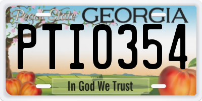 GA license plate PTI0354